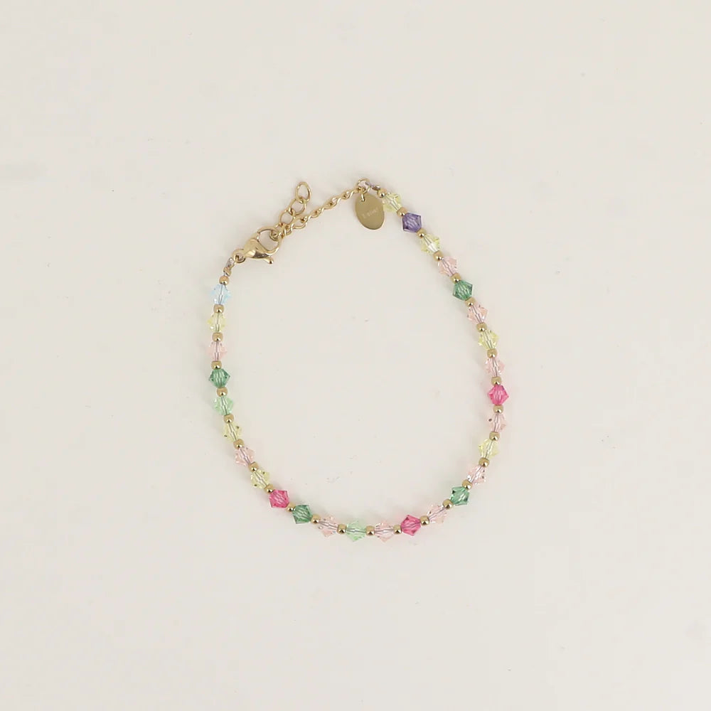 Bracelet Callie - Cristaux toupies doré/multi