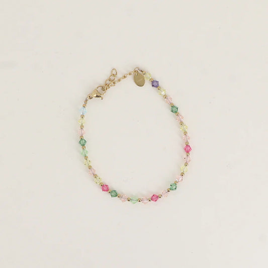 Bracelet Callie - Cristaux toupies doré/multi