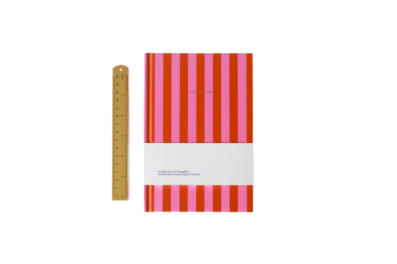 Journal Une ligne par jour - Stripes pink/red