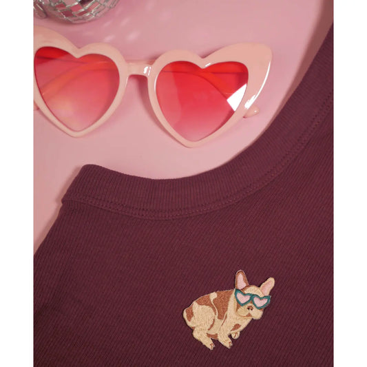 Patch thermocollant Bouledogue français — Malicieuse , Lyon