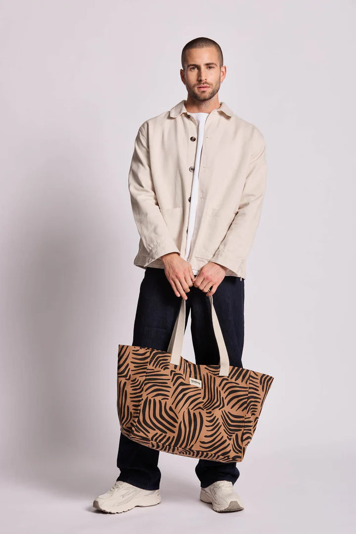 Sac cabas Claude - Zèbre cannelle