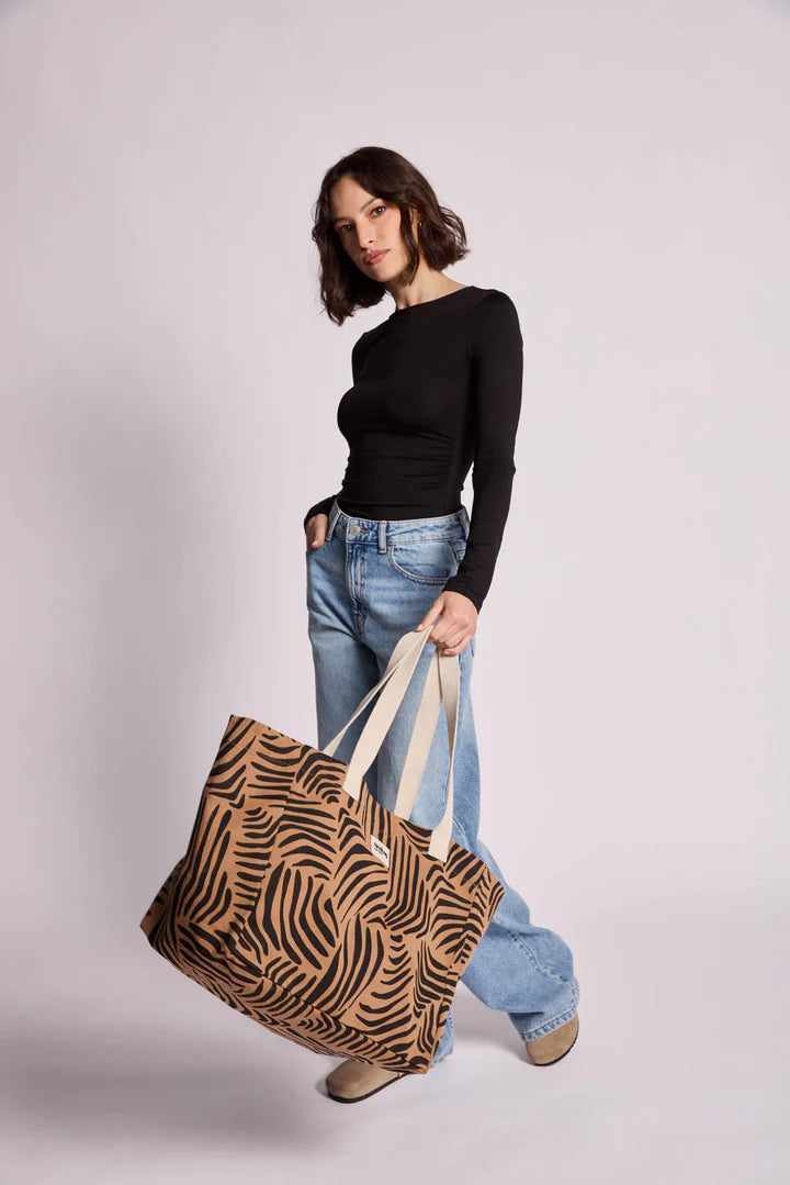 Sac cabas Claude - Zèbre cannelle