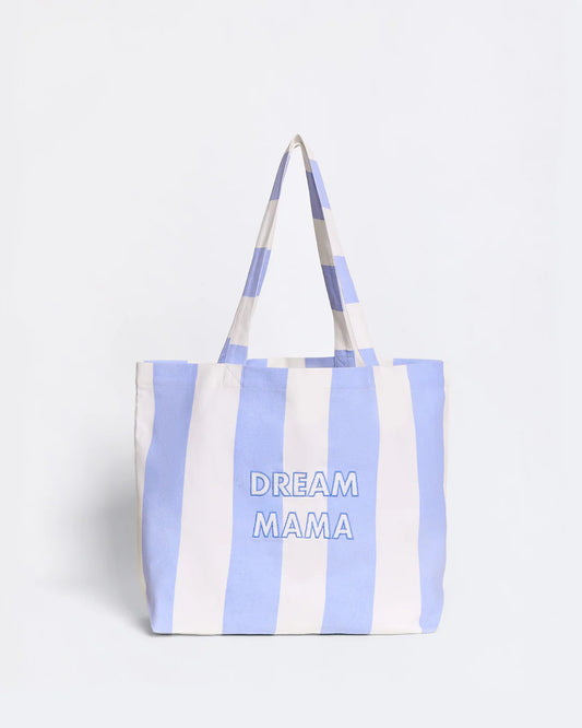 Cabas brodé Dream mama - Rayures bleues