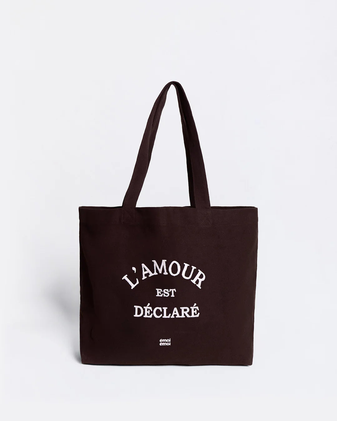 Cabas brodé L'amour est déclaré - Chocolat