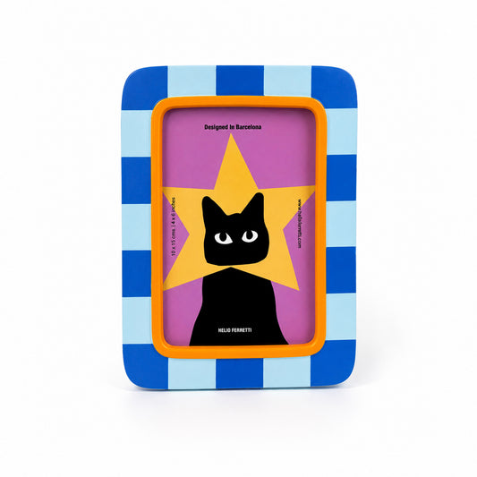 Cadre photo Chat superstar - Bleu