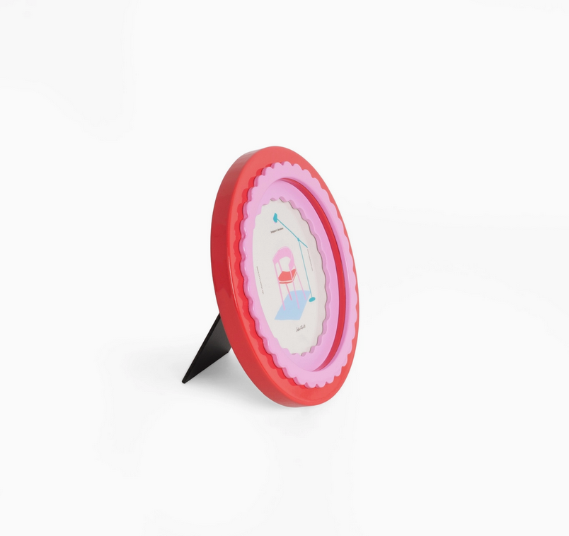 Cadre photo rond - Rouge et rose