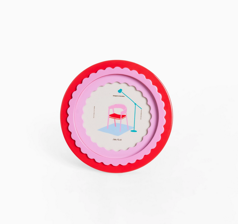 Cadre photo rond - Rouge et rose