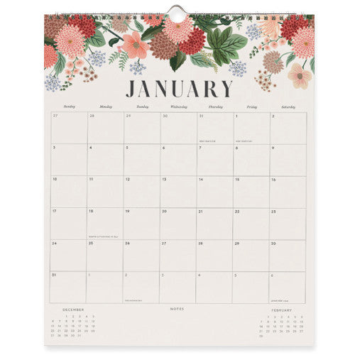 Calendrier mural 2027 - Floral - Rifle Paper