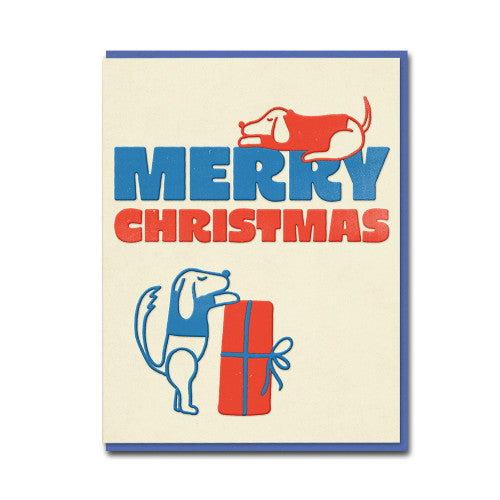 Carte de Noël - Christmas dogs - 1973