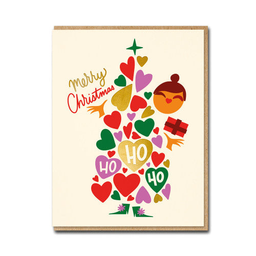 Carte de Noël - Christmas tree hearts - Flip & Lu