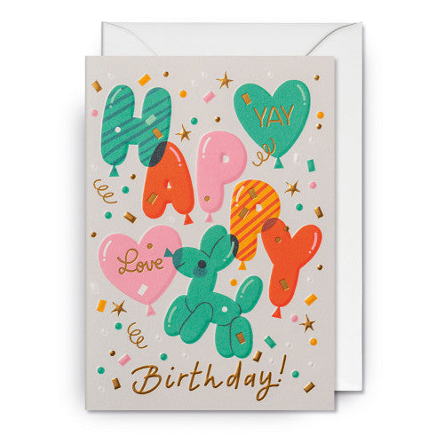 Carte - Happy birthday balloons - Mei Støyva