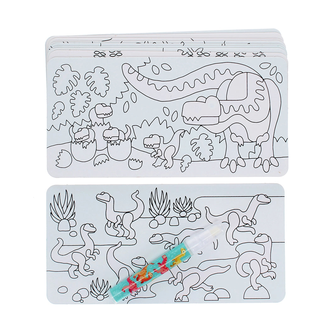 Cartes de coloriage magiques à l'eau - Bébés dinosaures