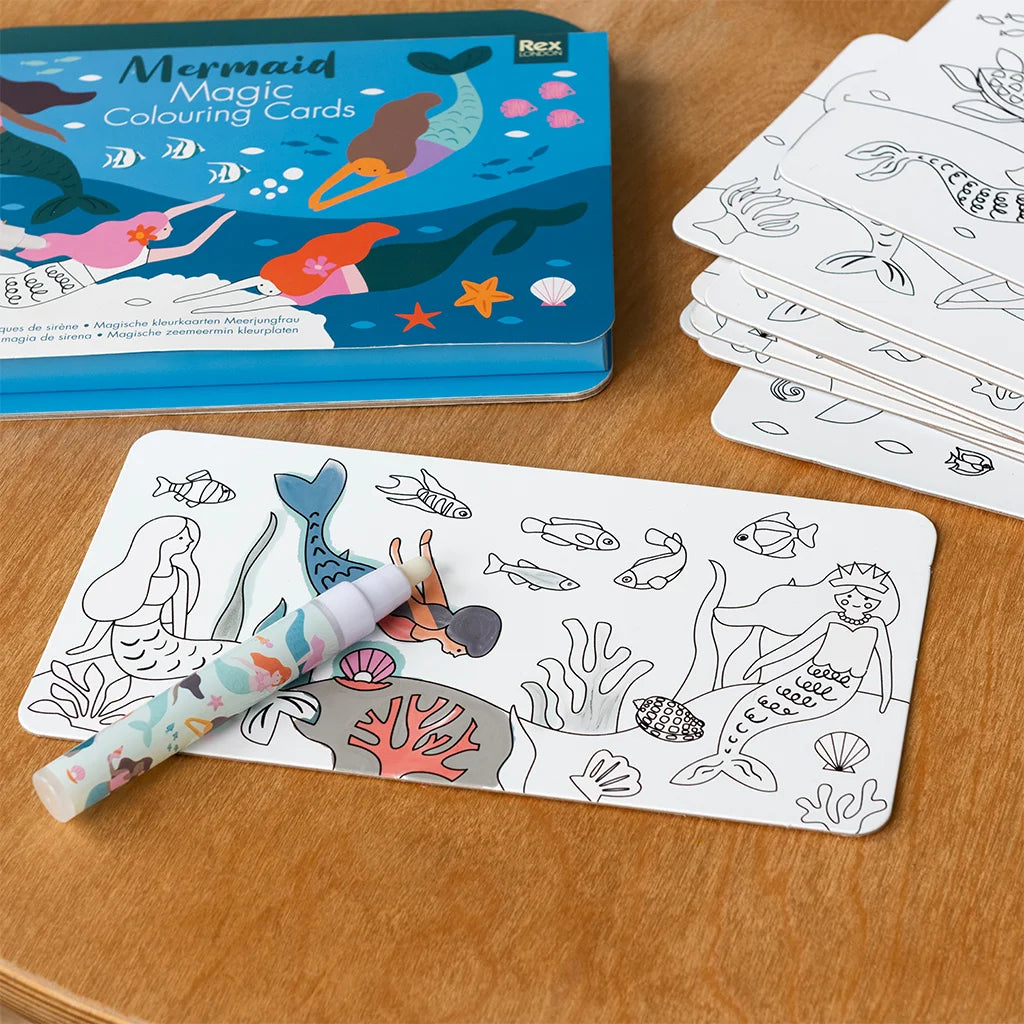 Cartes de coloriage magiques à l'eau - Sirène