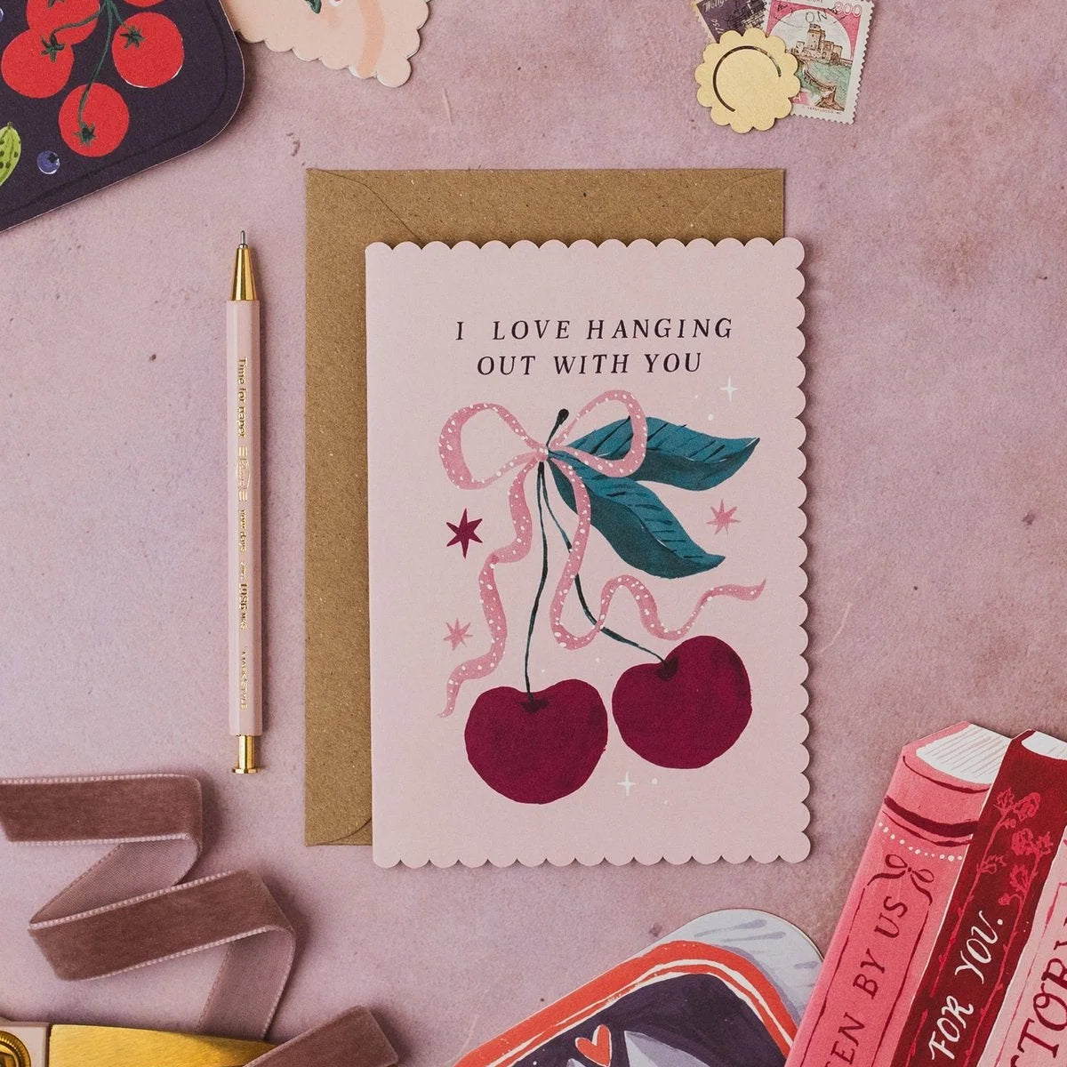 Carte - Love hanging out cherries