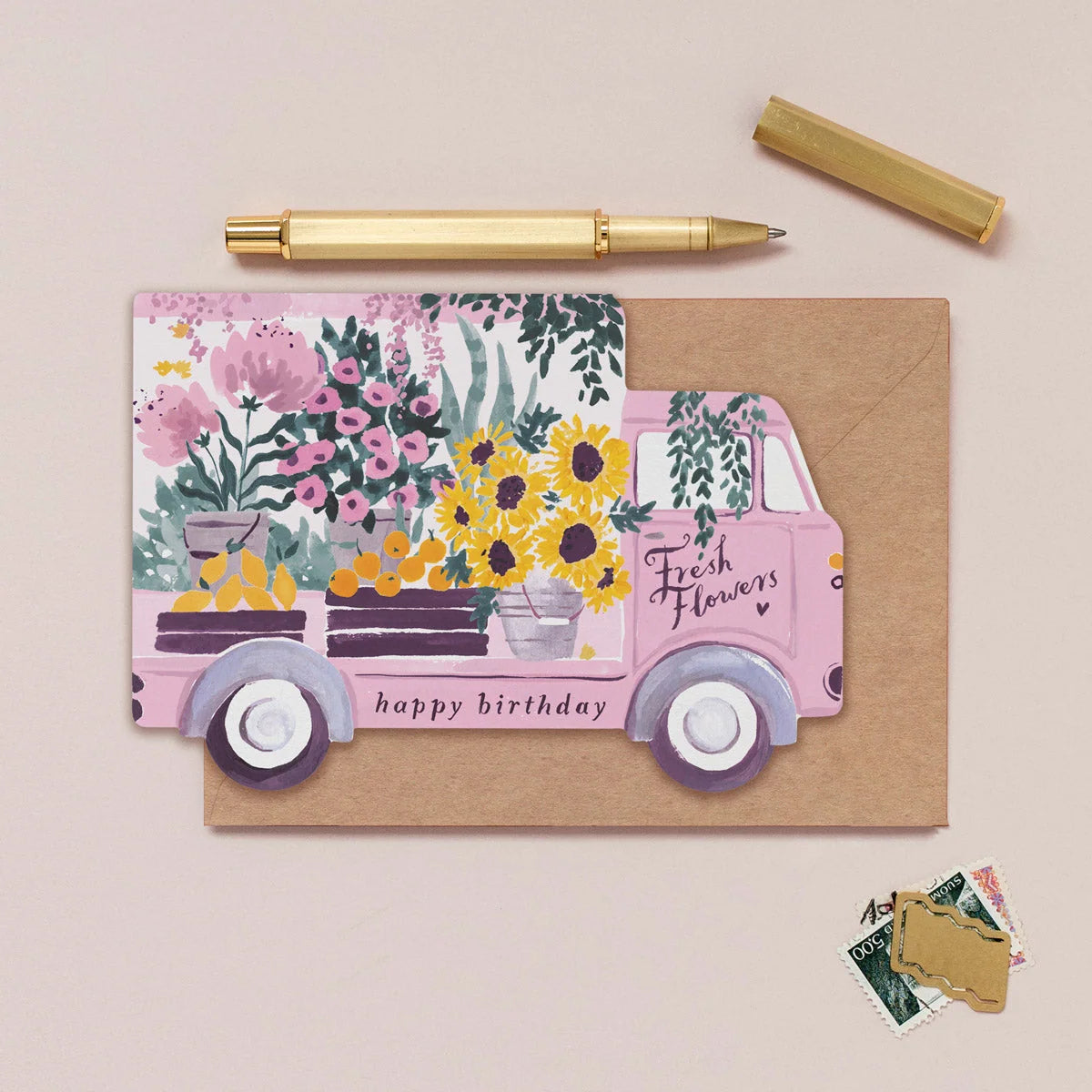 Carte - Flower truck birthday