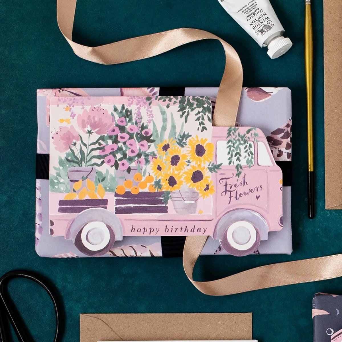 Carte - Flower truck birthday