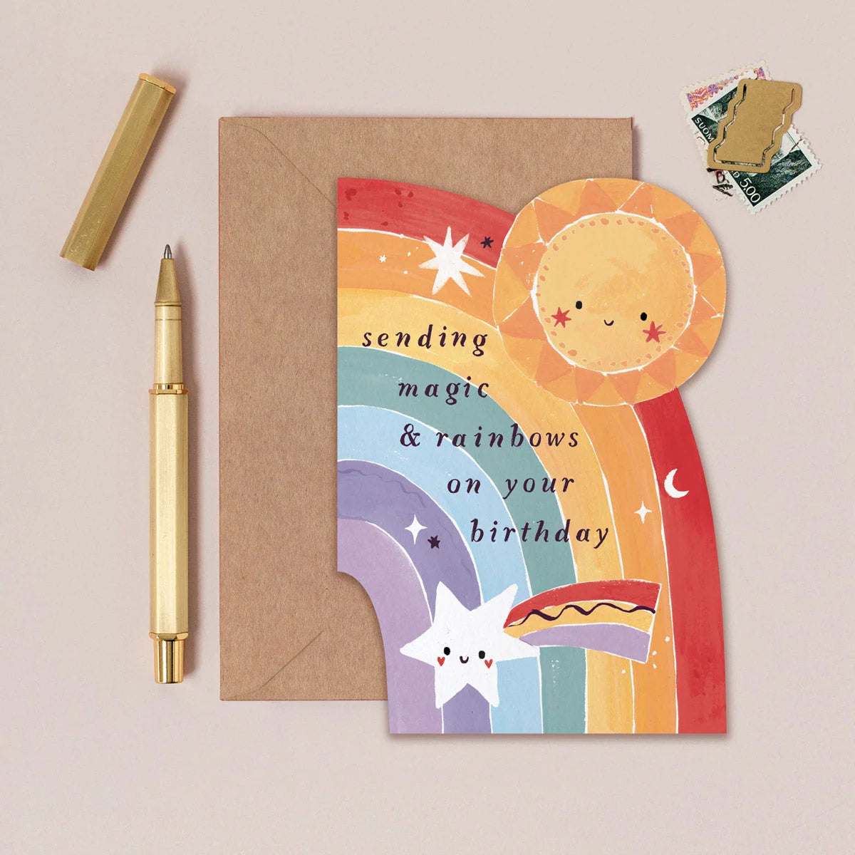 Carte - Kids rainbow birthday