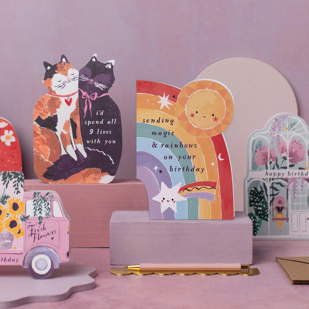 Carte - Kids rainbow birthday