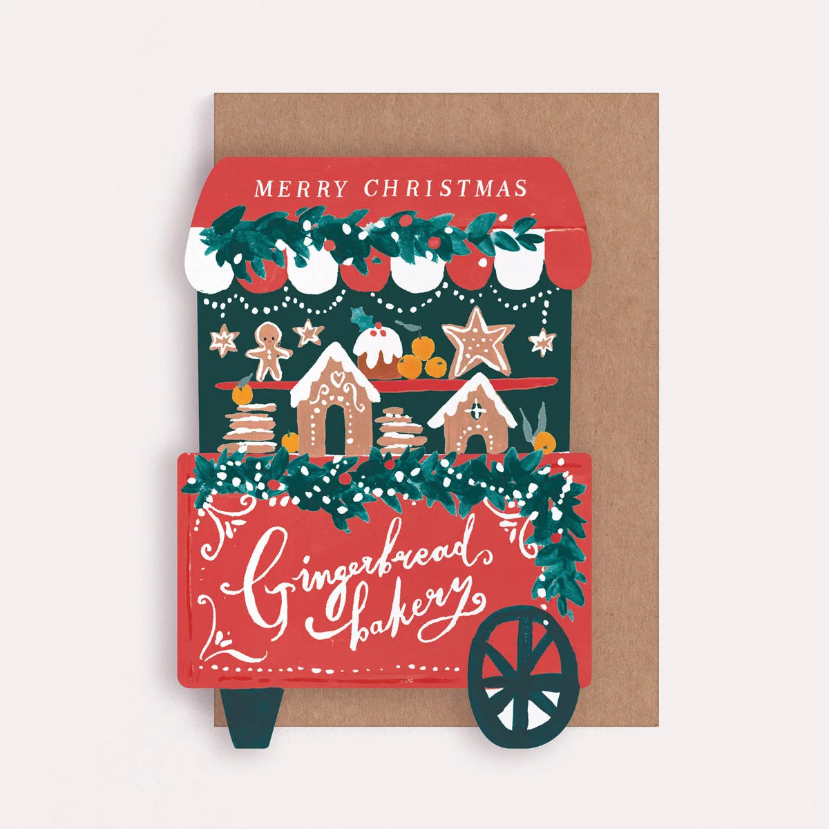 Carte - Gingerbread cart christmas
