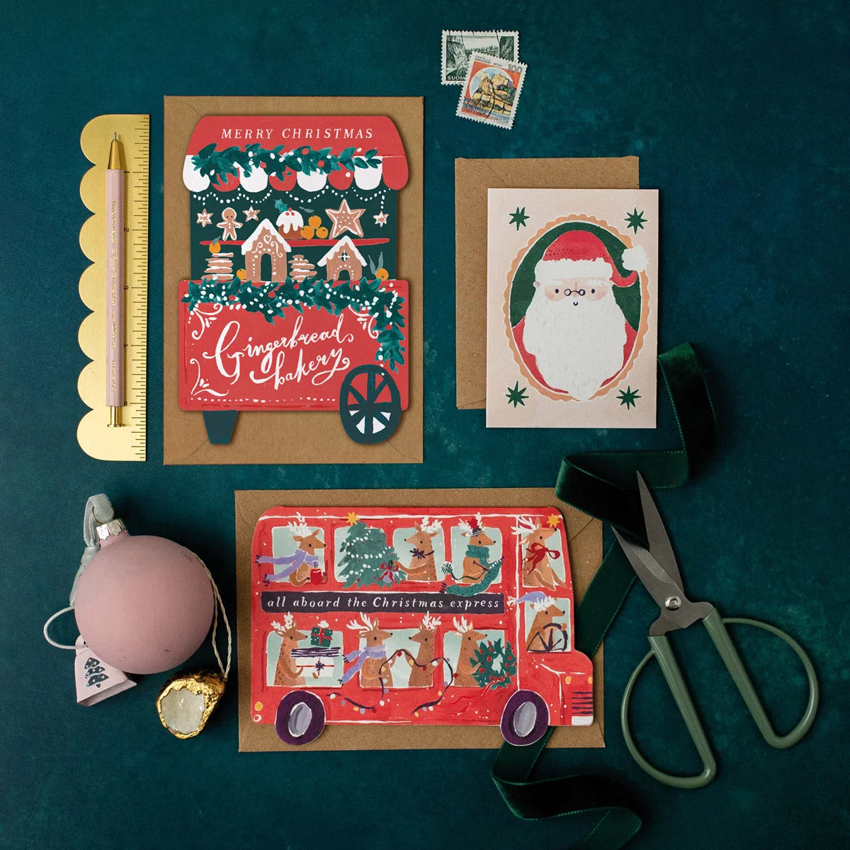 Carte - Gingerbread cart christmas