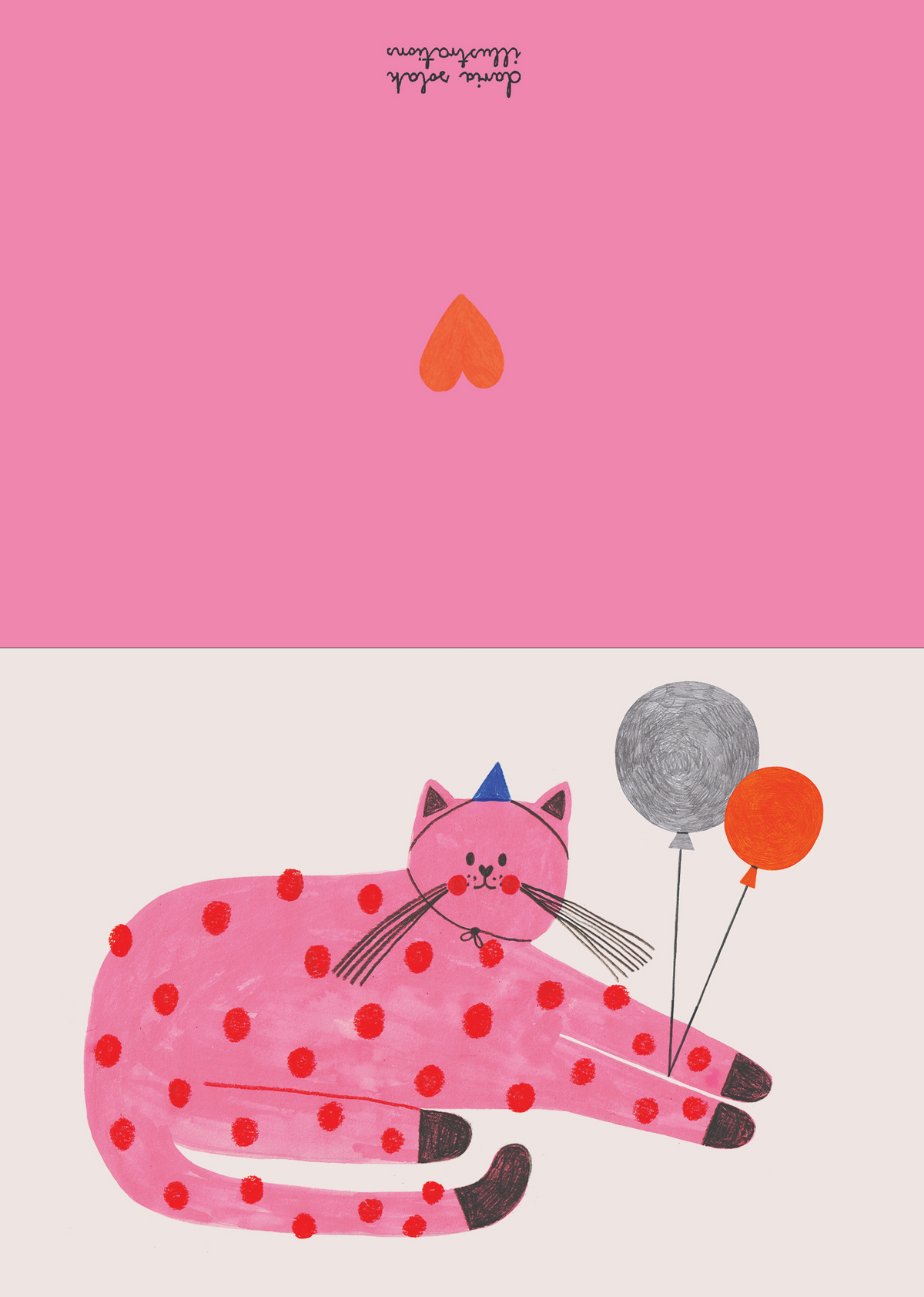 Carte Chat rose