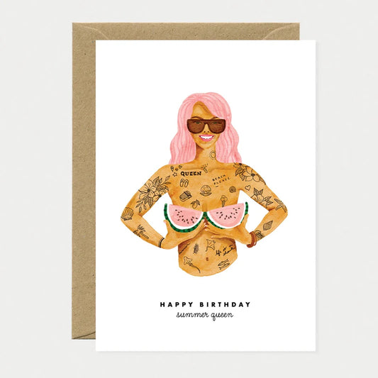 Carte Happy birthday Summer queen — All the ways to say , Lyon