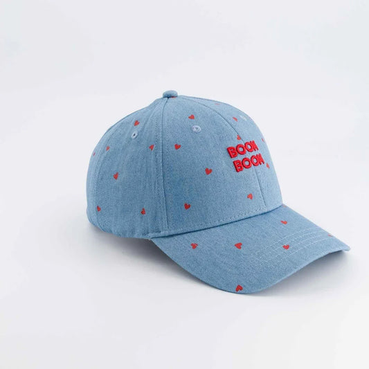 Casquette Badaboom/Boom Boom denim coeurs - Adulte
