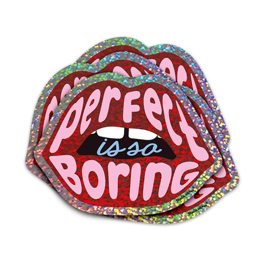 Sticker pailleté Lèvres Perfect is so boring — Studio Inktvis , Lyon