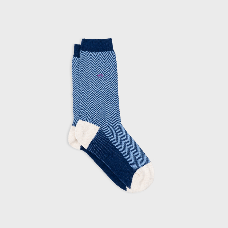 Chaussettes Chevrons - Brume marine - Taille 41/46