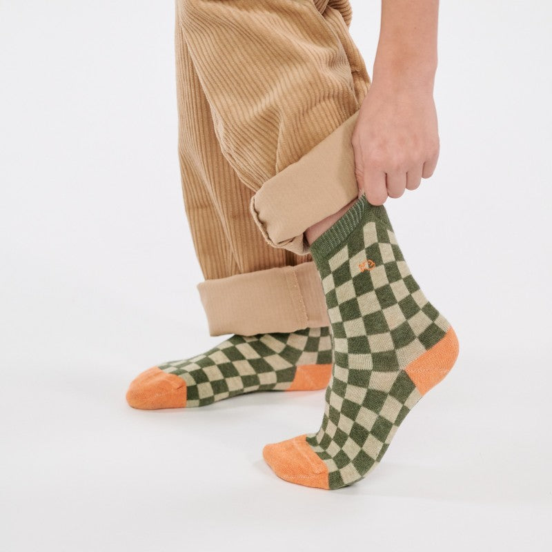 Chaussettes enfant à carreaux - Boavista - Taille 27/30