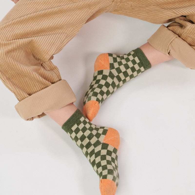 Chaussettes enfant à carreaux - Boavista - Taille 27/30
