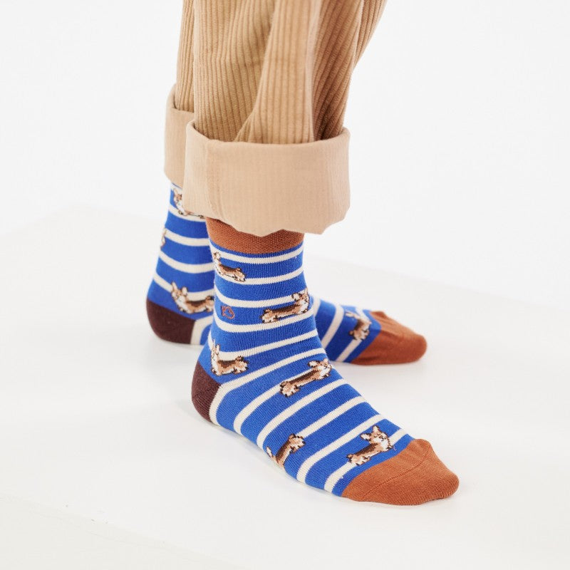 Chaussettes enfant animaux - Corgi - Taille 27/30