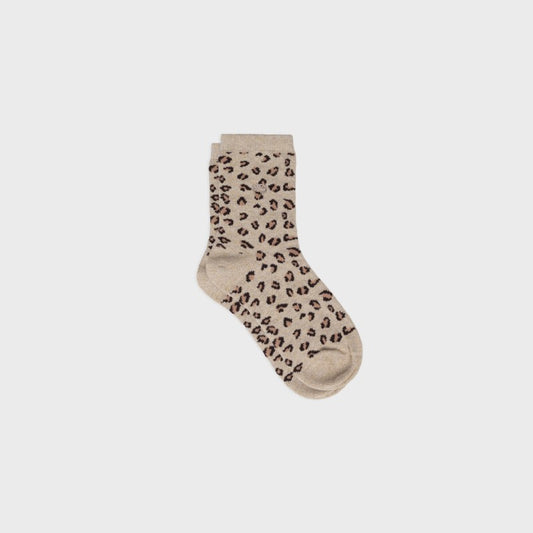 Chaussettes enfant léopard - Beige et marron - Taille 31/34