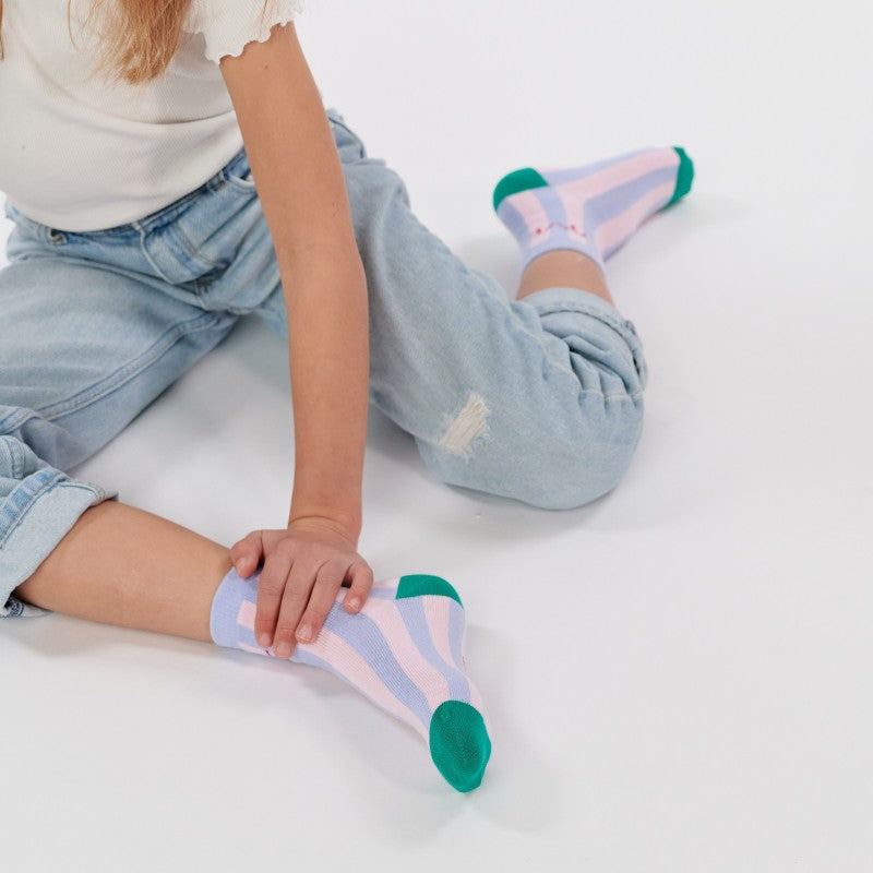 Chaussettes enfant rayées - Love - Taille 27/30