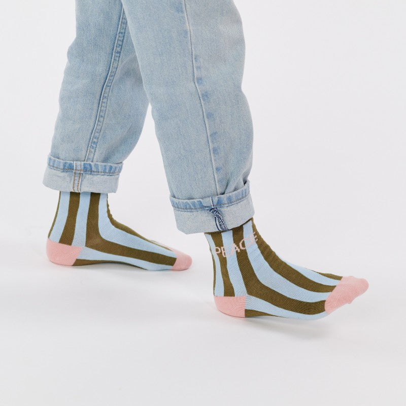 Chaussettes enfant rayées - Peace - Taille 31/34
