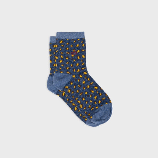 Chaussettes Léopard - Marine et jaune - Taille 37/40
