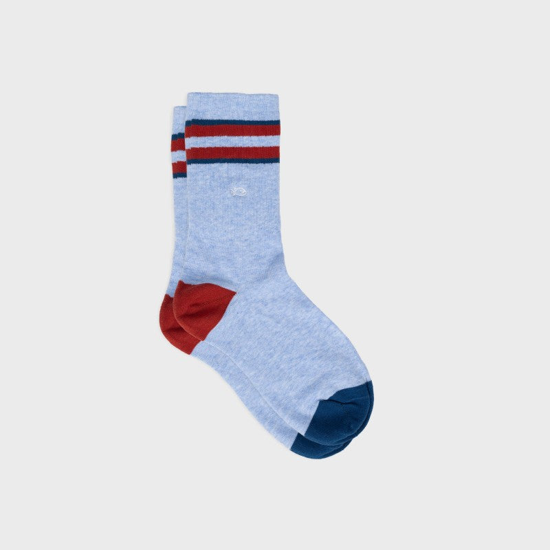 Chaussettes Retro - Bleu clair rayé rouge et bleu - Taille 41/46