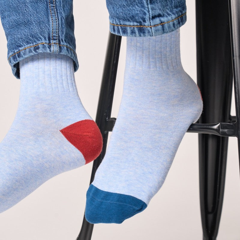 Chaussettes Retro - Bleu clair rayé rouge et bleu - Taille 41/46