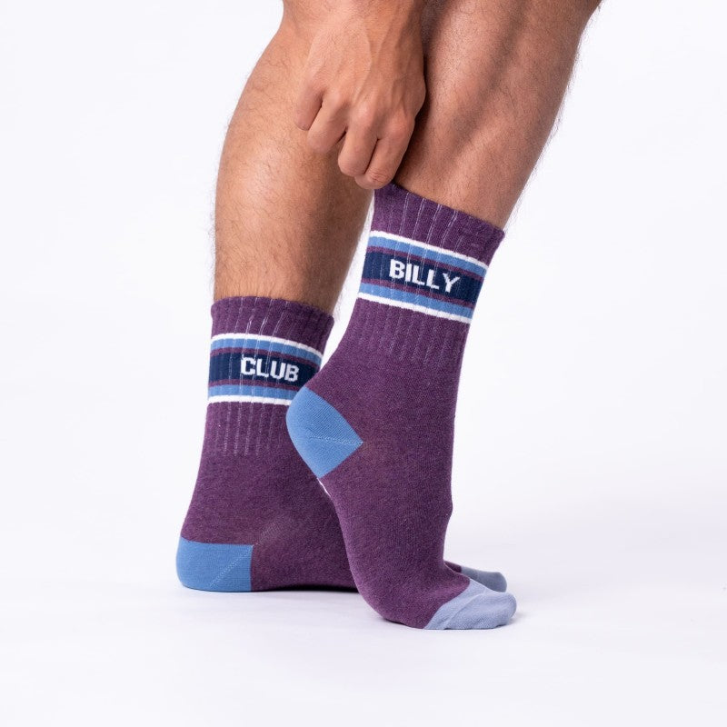 Chaussettes Retro - Violet rayé bleu et blanc - Taille 41/46