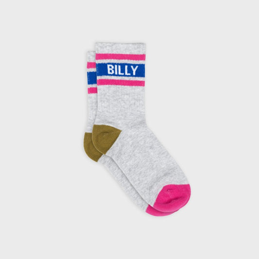 Chaussettes tennis - Gris, rayé rose et bleu - Taille 37/40