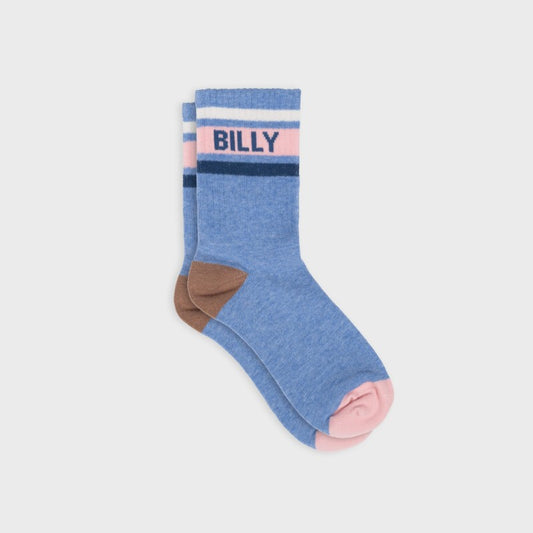 Chaussettes tennis - Bleu, rayé rose et blanc - Taille 37/40