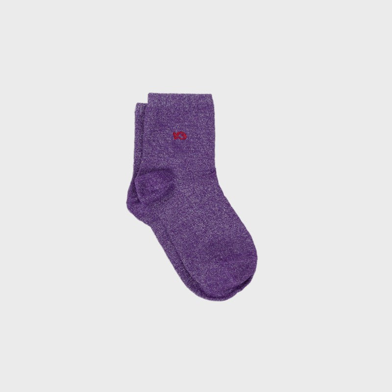 Chaussettes Unies pailletées - Violet clair - Taille 37/40