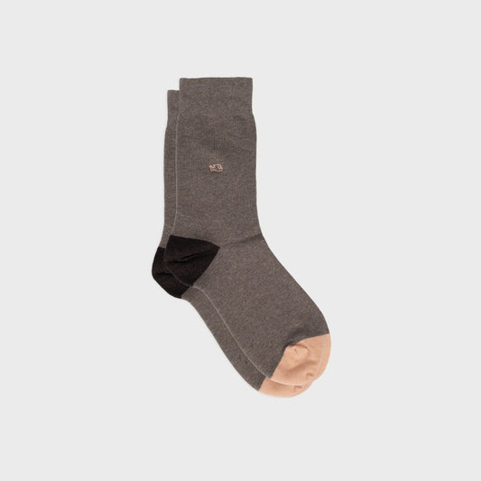 Chaussettes Unies - Marron chiné - Taille 41/46