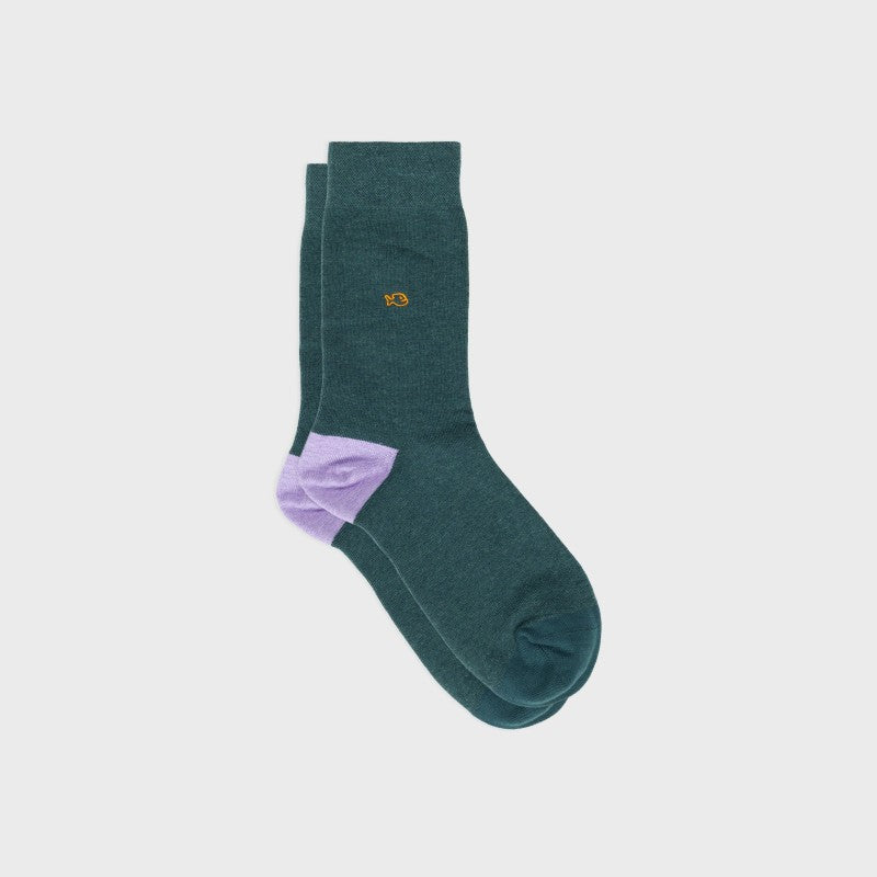 Chaussettes Unies - Vert chiné et violet - Taille 41/46