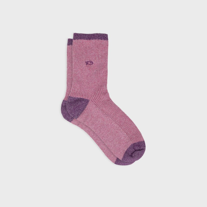 Chaussettes Vintage pailletées - Rose foncé - Taille 37/40