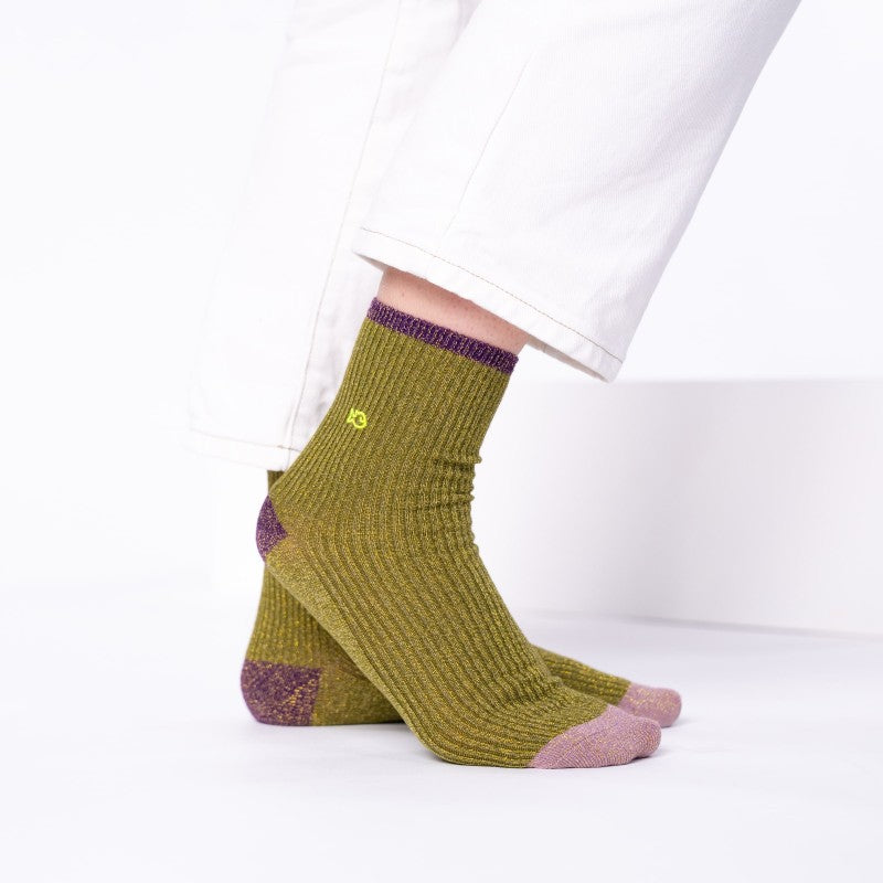 Chaussettes Vintage pailletées - Olive - Taille 37/40 — Billybelt , Lyon