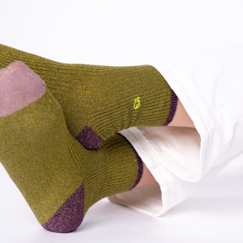 Chaussettes Vintage pailletées - Olive - Taille 37/40 — Billybelt , Lyon
