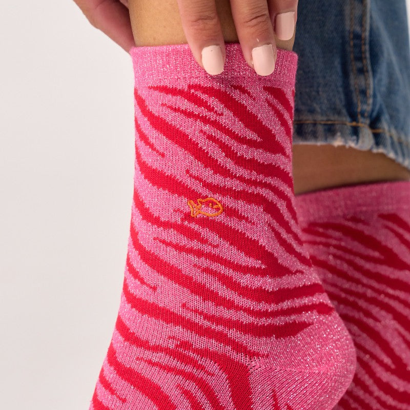 Chaussettes Zèbre - Rose et rouge - Taille 37/40 — Billybelt , Lyon
