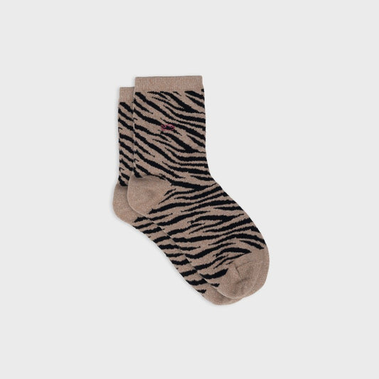 Chaussettes Zèbre - Marron et noir - Taille 37/40