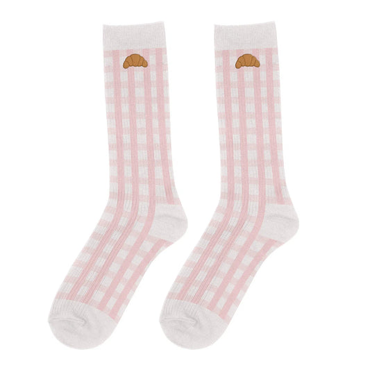 Chaussettes Croissant rose - Taille 36/40